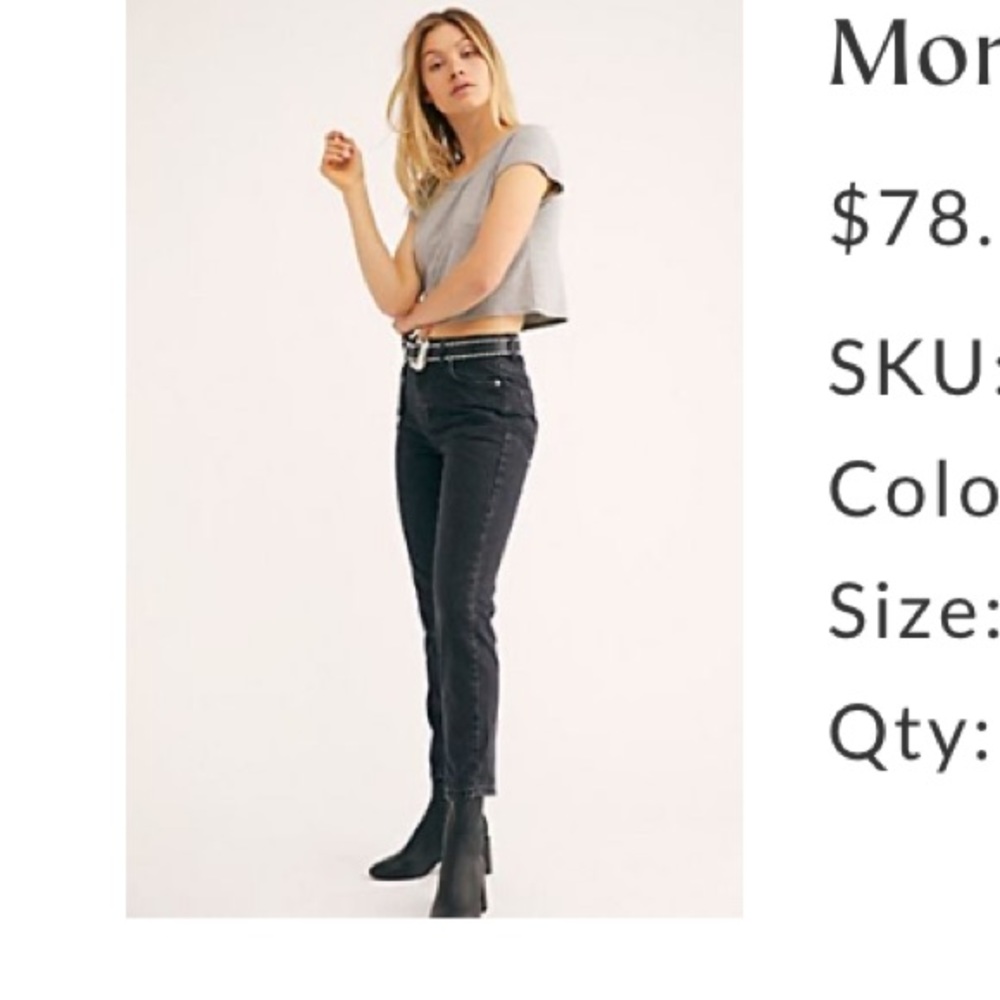 Women’s free people we the Free mom jeans size 26 black